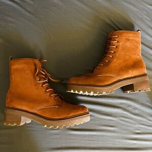 Brown Lace-Up Ankle Boots